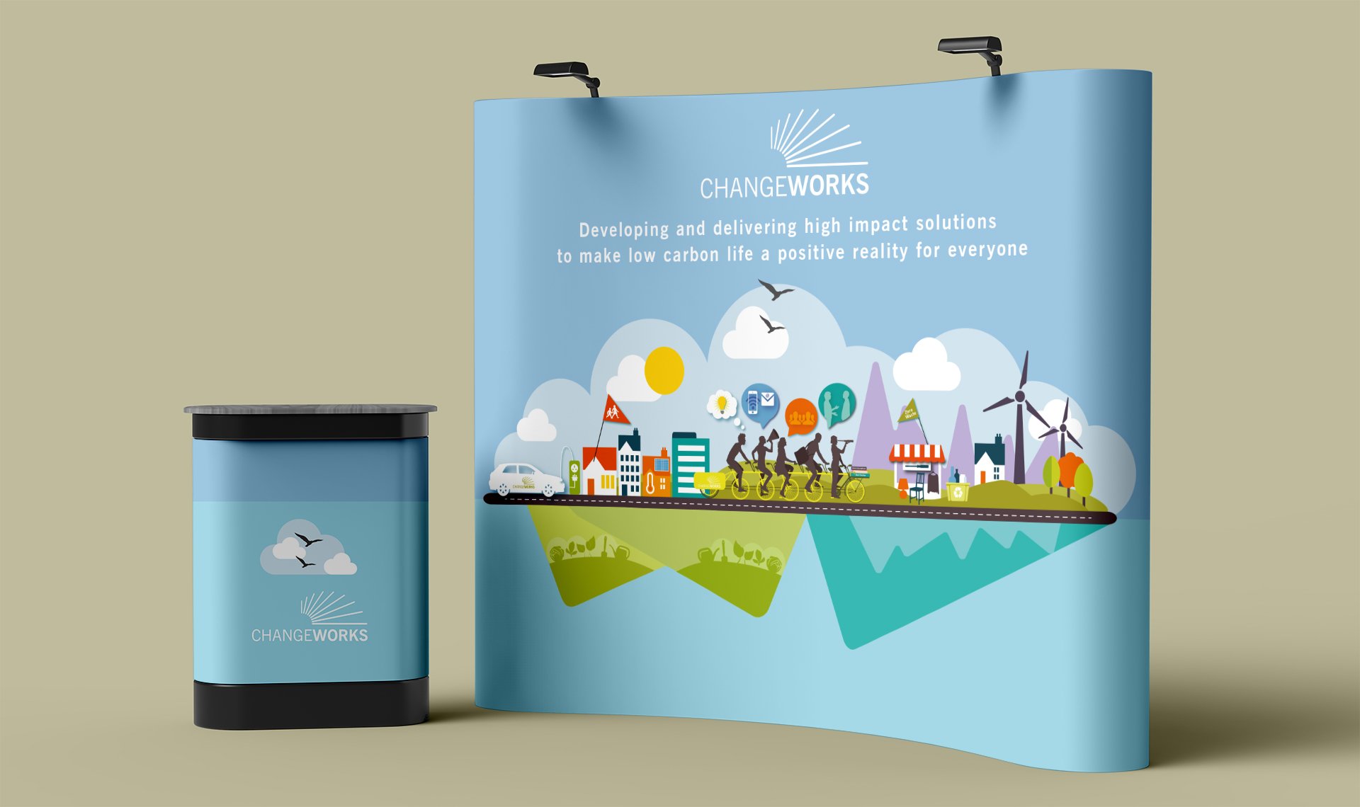 Change works stand for outdoor events and shows