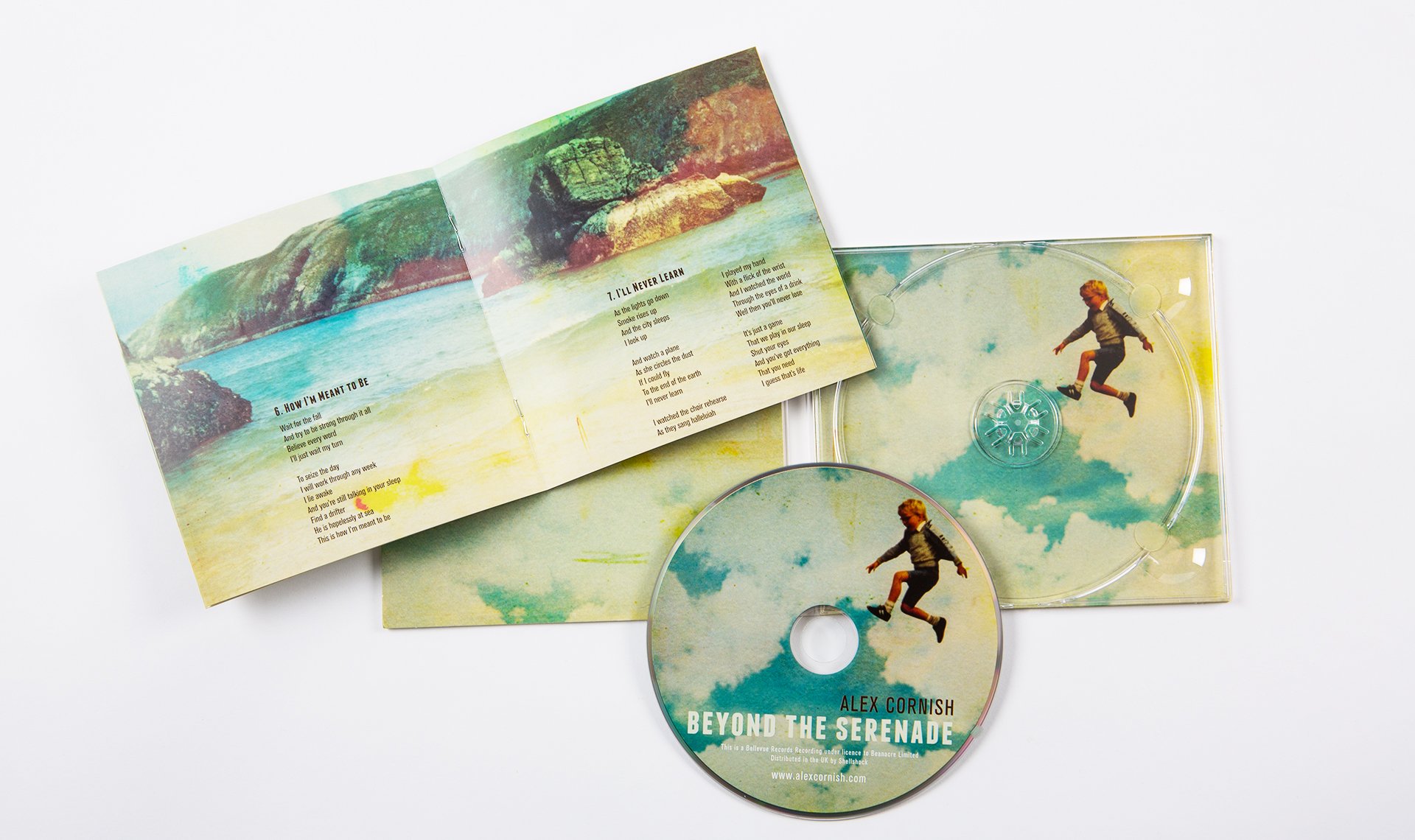 Alex Cornish CD Artwork depicts Alex as a young boy jumping into the air