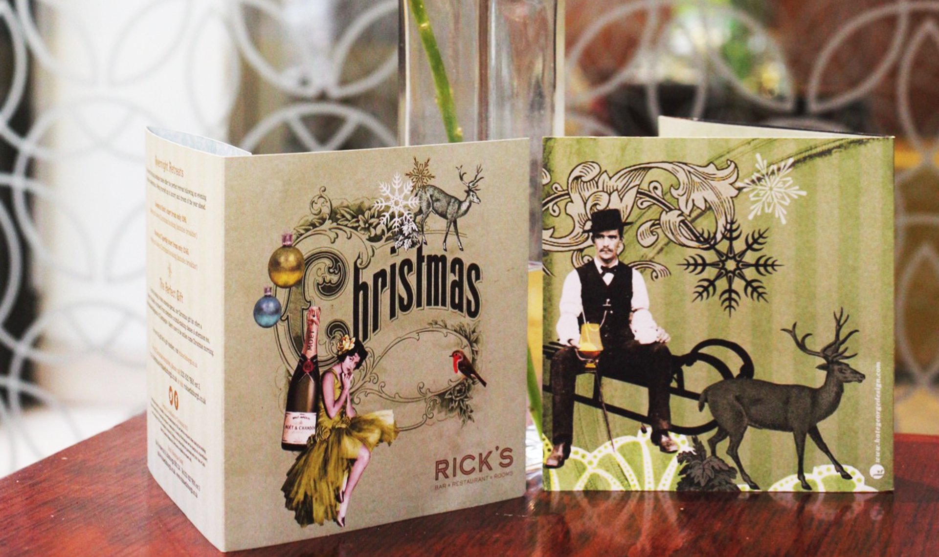 Ricks vintage inspired Christmas drinks menus